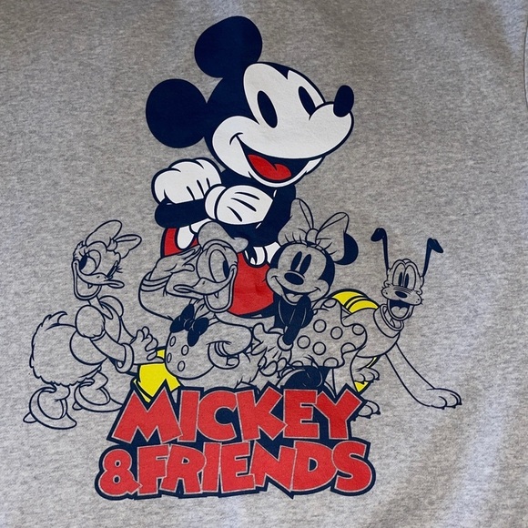 DISNEY Gray Mickey and Friends Crew Neck Sweatshirt | Size Large | EUC - Picture 2 of 4
